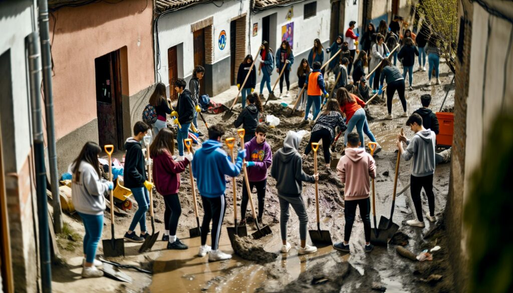 los jóvenes han demostrado solidaridad ayudando a vecinos y limpiando calles